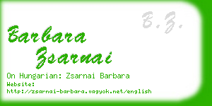 barbara zsarnai business card